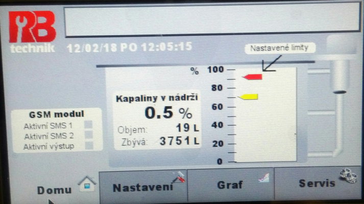 ML&Eacute;K&Aacute;RNA KUN&Iacute;N a.s. (Ostrava - Martinov) - kontinu&aacute;ln&iacute; měřen&iacute; hladiny v n&aacute;drži se z&aacute;znamem dat_2